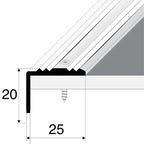 Aluminium Stair Nosing 25x20mm Anti-Slip Edge Trim S02