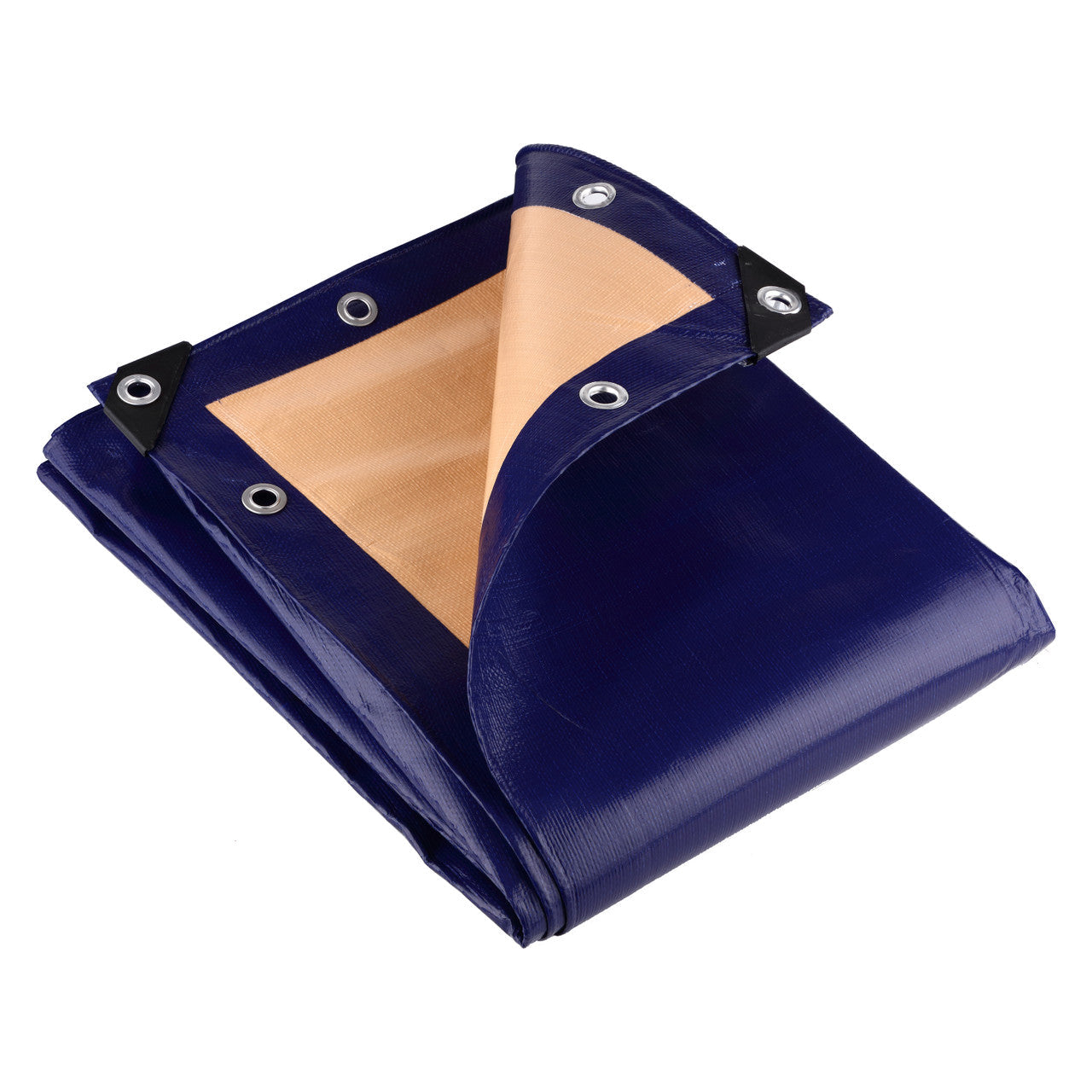 Waterproof Tarpaulin Sheet 350gsm Blue/Beige – Extra Heavy Duty UV-Proof Cover with Reinforced Eyelets for UK Industrial Use