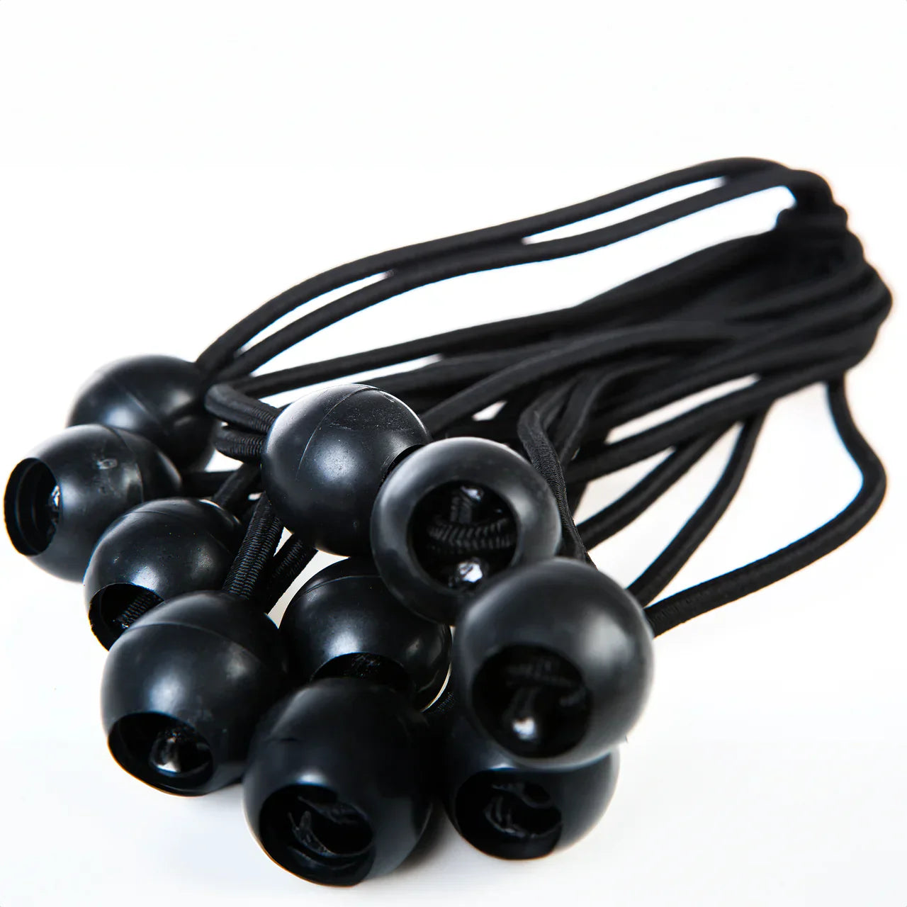 White Ball Bungees 30cm Heavy Duty with 25mm Locking Ball - Durable Tie Down Straps for Tarps, Gazebos, and Shelters Black 20cm