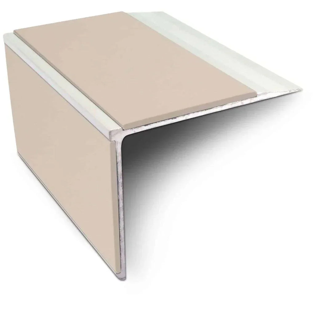 NSL27 DDA Compliant Aluminium Stair Nosing 75x58mm – Non Slip Edge Trim with PVC Insert