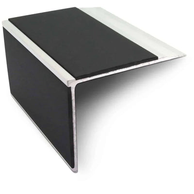 NSL27 DDA Compliant Aluminium Stair Nosing 75x58mm – Non Slip Edge Trim with PVC Insert