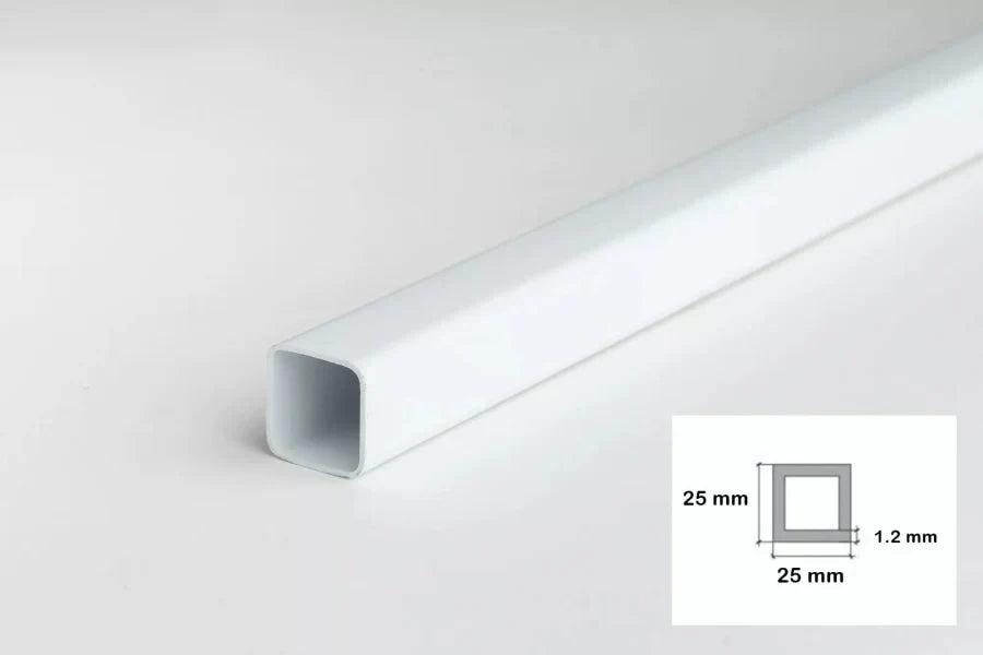 Black & White Durable PVC Plastic Box Section Square Tube