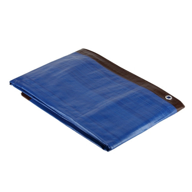 Heavy Duty Tarpaulin 185gsm – Brown Blue Waterproof Tarp for Professional and Outdoor Use with Reinforced Eyelets