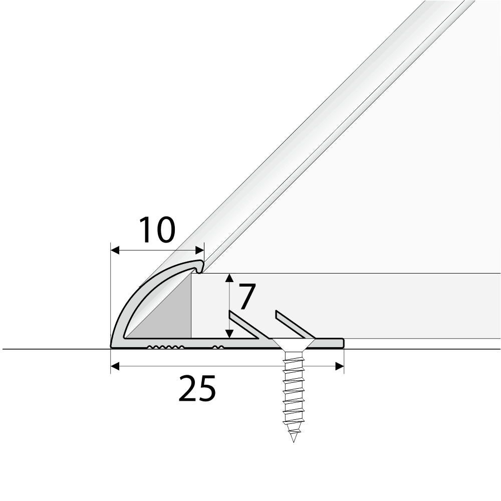 C07 10mm Aluminium Carpet Edge Trim – Anodised Finish