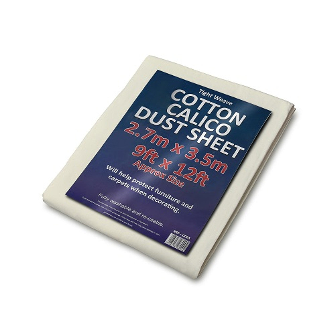 Cotton Calico Dust Sheet – Lightweight Reusable Protective Sheet for Painting, Decorating and Home DIY