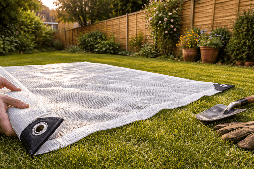 Heavy Duty Waterproof Tarpaulin Sheet Clear 100GSM Monotex – UV-Stabilised Transparent Cover with Reinforced Metal Eyelets