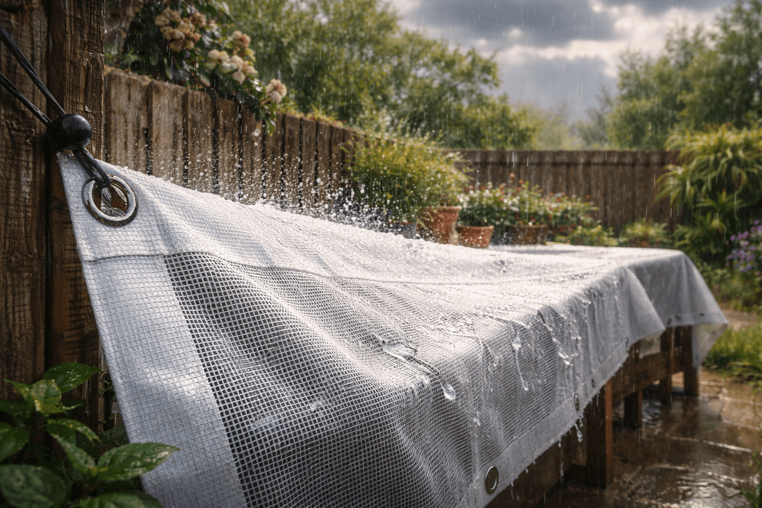 Heavy Duty Waterproof Tarpaulin Sheet Clear 100GSM Monotex – UV-Stabilised Transparent Cover with Reinforced Metal Eyelets
