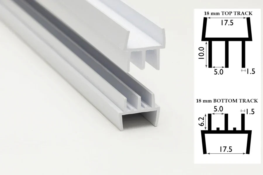 Clip-On Vivarium Double Channel Top & Bottom Glass Runners Track for 15/18 MM Board