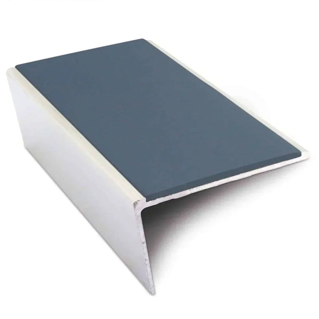 NSL02 57 x 32mm Aluminium Non Slip Stair Nosing Rakeback Edge Trim With Pvc Insert