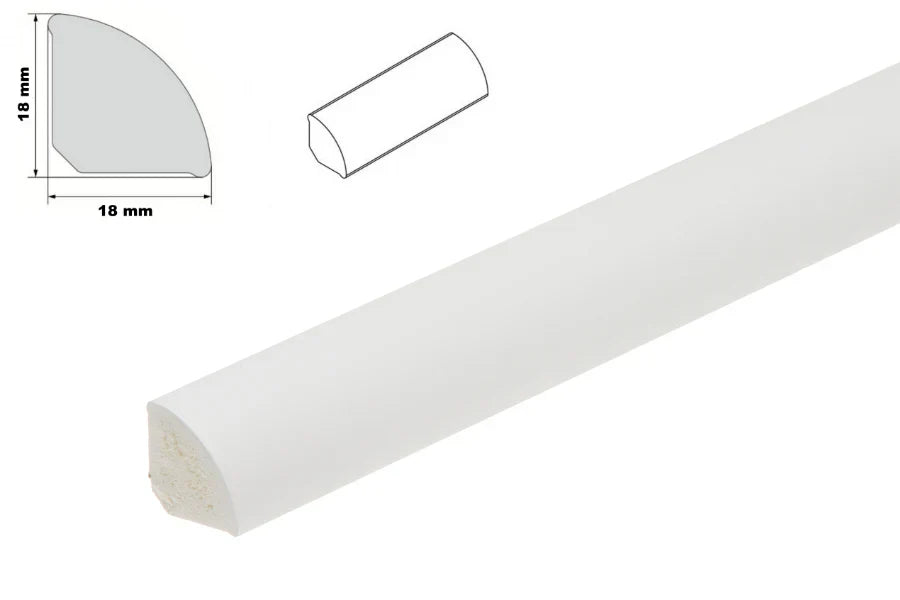 Decorative Flooring Window Edge Beading Worktop Strip uPVC 18mm Quadrant Trim Moulding