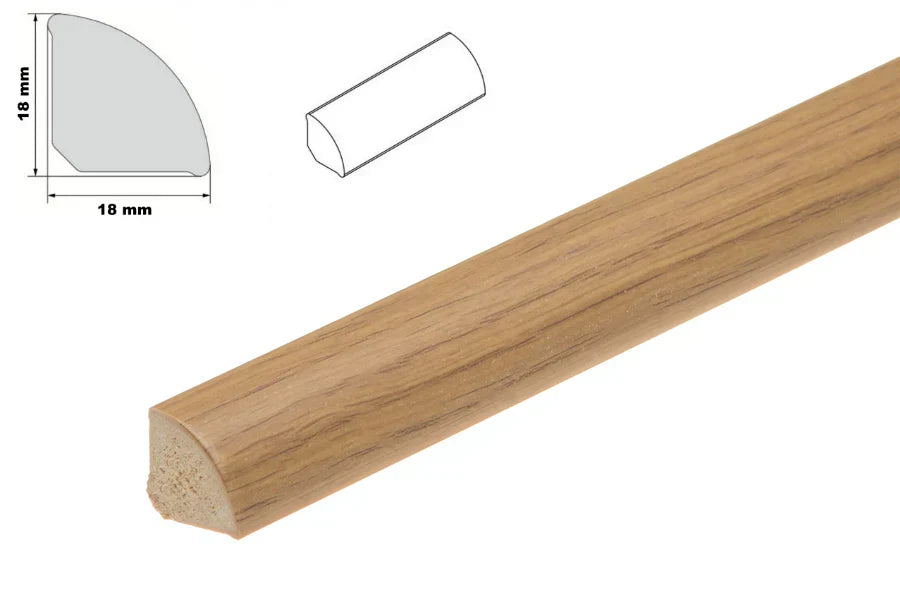 Decorative Flooring Window Edge Beading Worktop Strip uPVC 18mm Quadrant Trim Moulding