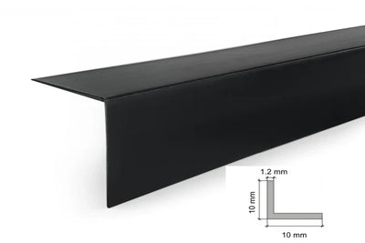 Equal & Unequal Edge Protector Black PVC Plastic Corner Angle Trim 90°