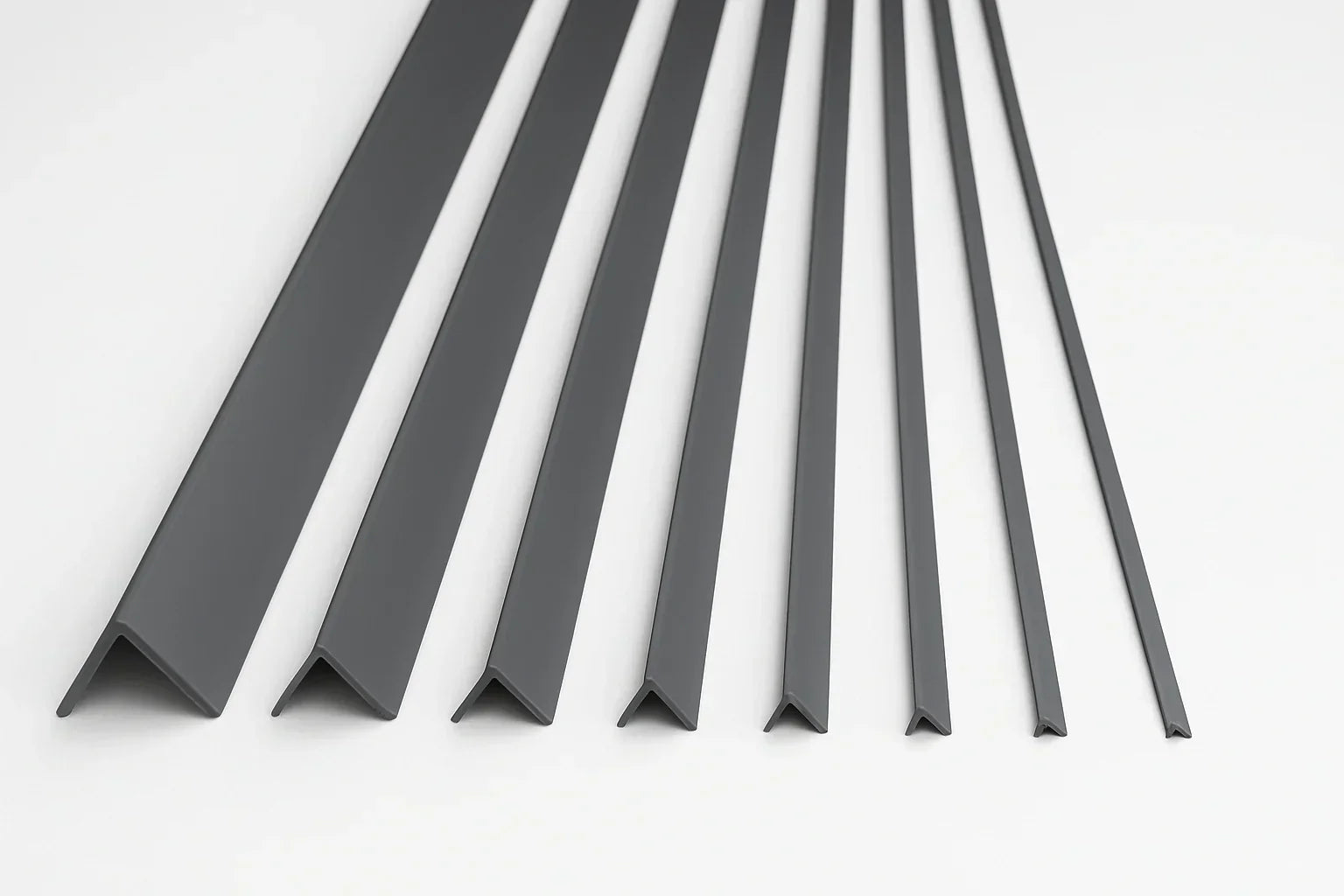 Equal & Unequal Edge Protector Dark Grey PVC Plastic Corner Angle Trim 90°