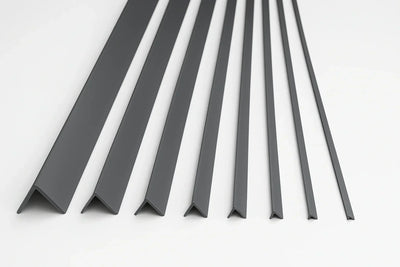 Equal & Unequal Edge Protector Dark Grey PVC Plastic Corner Angle Trim 90°