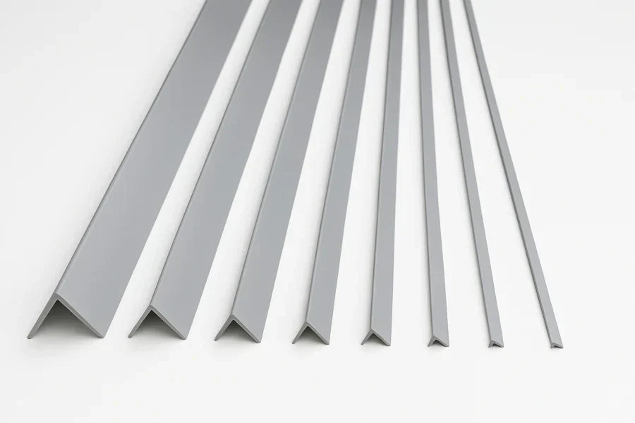 Equal & Unequal Edge Protector Light Grey PVC Plastic Corner Angle Trim 90°