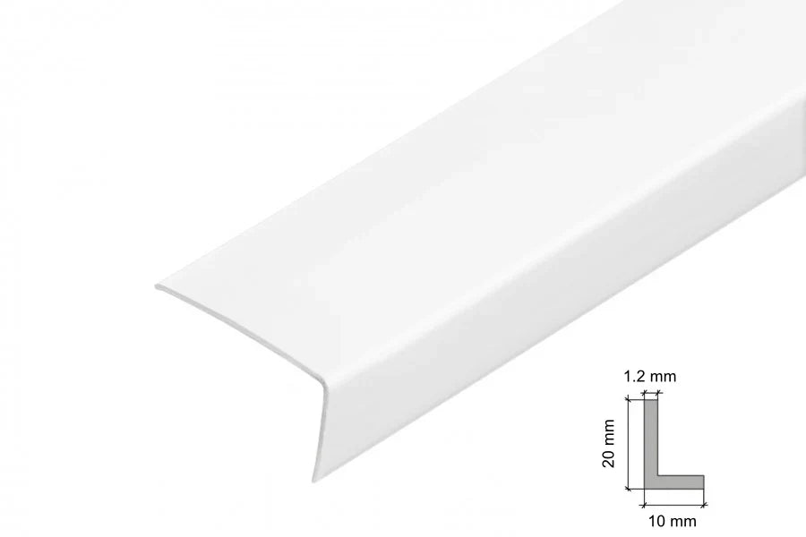 Equal & Unequal Edge Protector White PVC Plastic Corner Angle Trim 90°