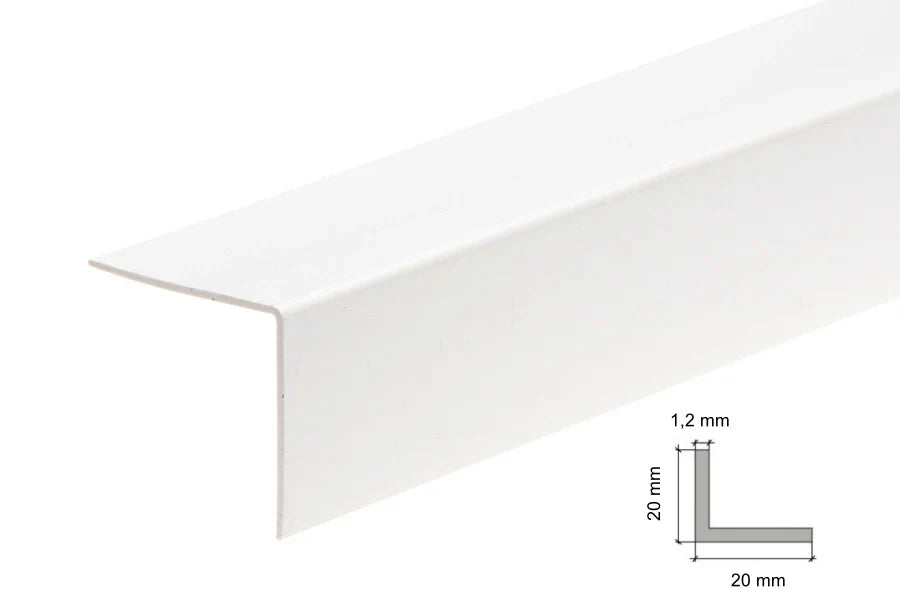 Equal & Unequal Edge Protector White PVC Plastic Corner Angle Trim 90°