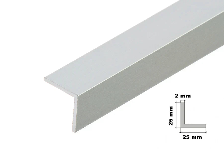 Extruded Angle Corner Anodised Aluminium (Silver & Gold)