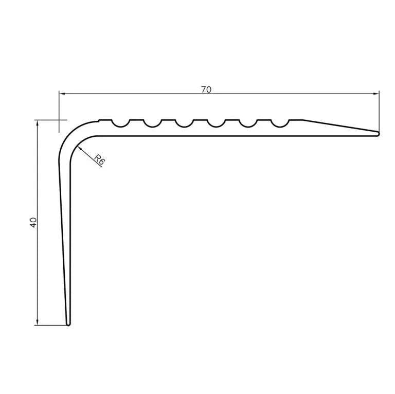Non-Slip PVC Flexible Stair Nosing 730-RGPD ( 70mm x 40mm )