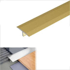 Gold metal strip with dimensions and specifications on a white background