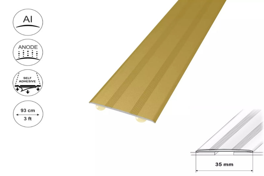 Self Adhesive Aluminium Door Threshold Strip 35 MM x 930 MM Length Anodised Transition Trim IP08S