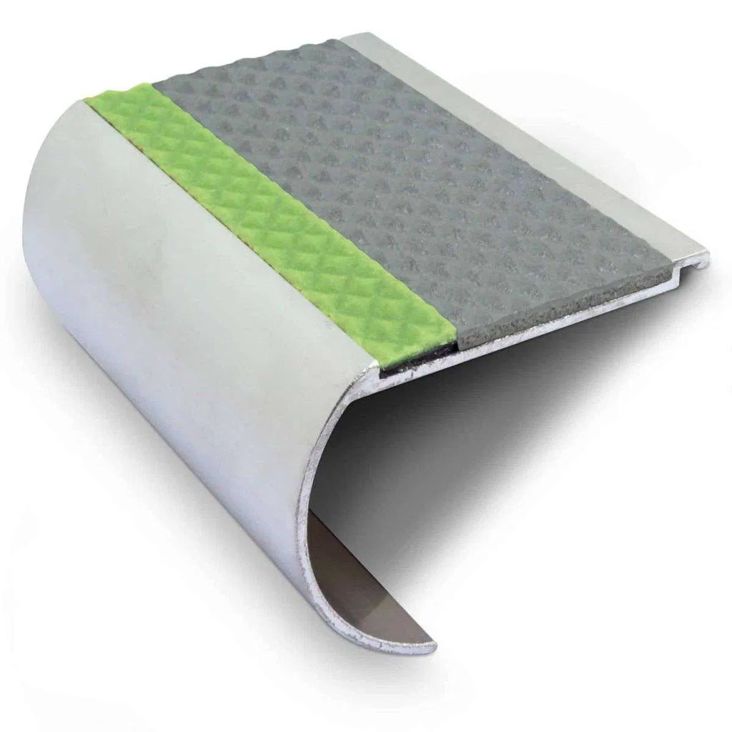 AHD08 71 x 55mm Aluminium Tredsafe Non Slip Stair Edge Protection
