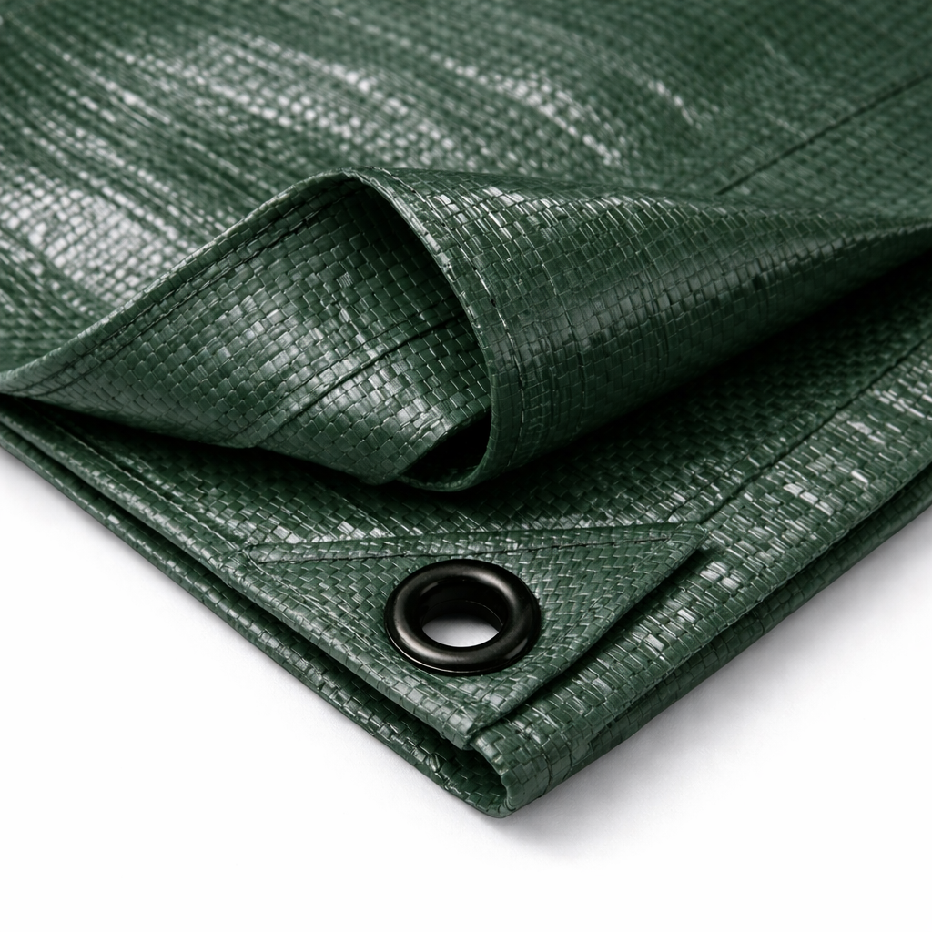 Heavy Duty Waterproof Tarpaulin 200gsm - UV-Protected Polyethylene Cover with Reinforced Eyelets for All Weather Use Green