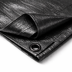 Heavy Duty Waterproof Tarpaulin 200gsm - UV-Protected Polyethylene Cover with Reinforced Eyelets for All Weather Use Black