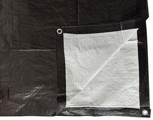 Heavy Duty 80GSM Black & White Tarpaulin Sheet – Waterproof & Tear Resistant Industrial Cover