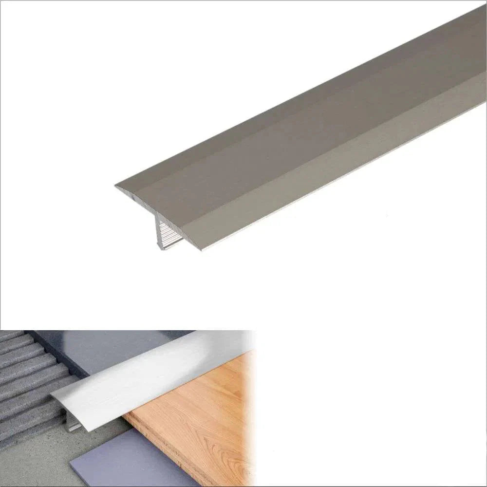 Metal strip with dimensions and material label on a white background