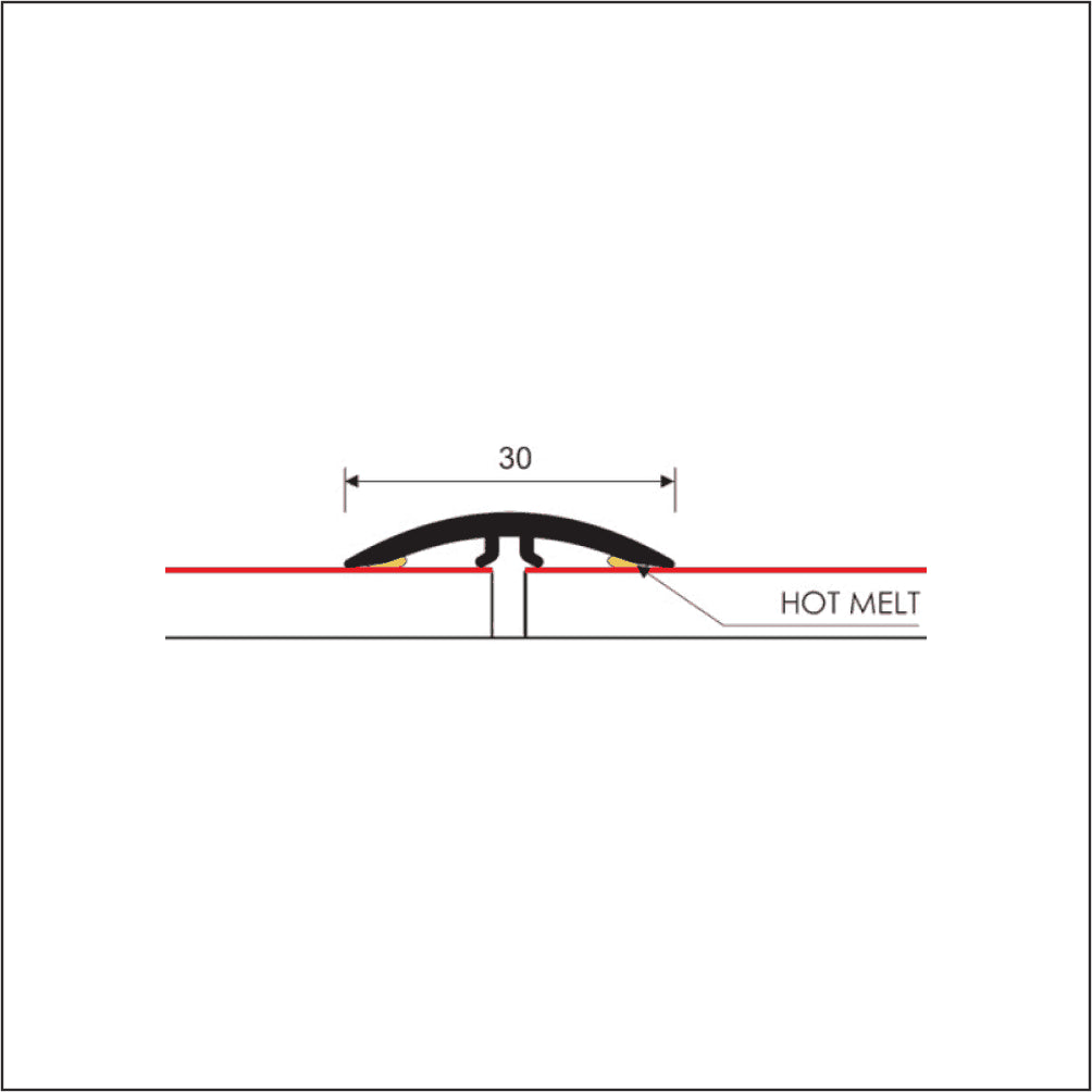 M-M0300 PVC 30mm Wood-Effect Flat Self-Adhesive Door Threshold Strip