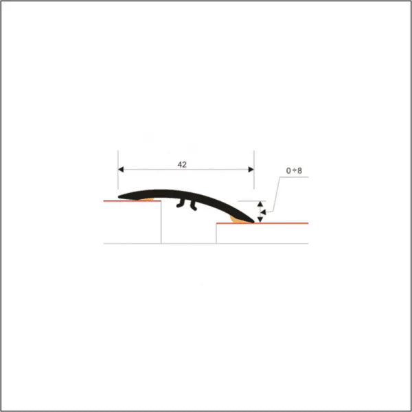 M-M0200 42mm PVC Wood Effect Flat Self-Adhesive Door Threshold Strip
