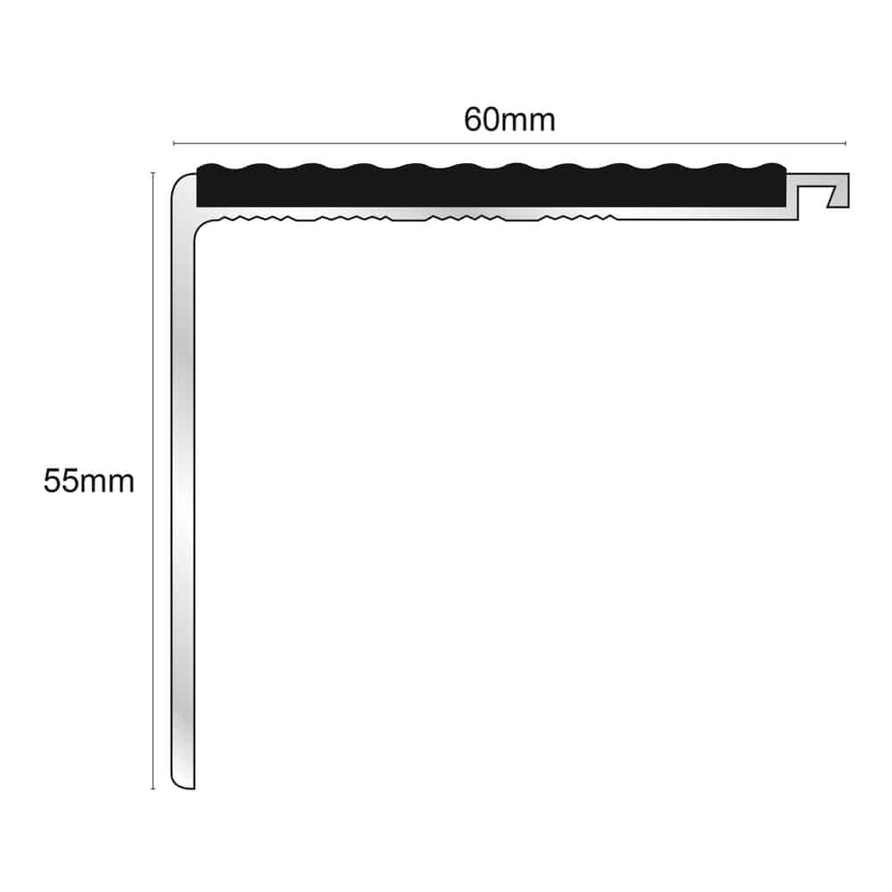 NHD17 60 x 55mm Non Slip Tredsafe Stair Nosing