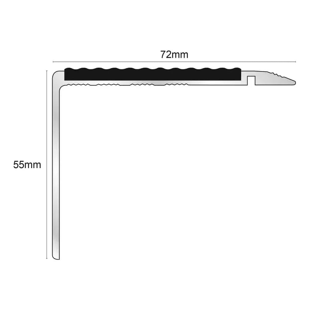NHD22 – 72 x 55mm – Tredsafe Non Slip Stair Nosing