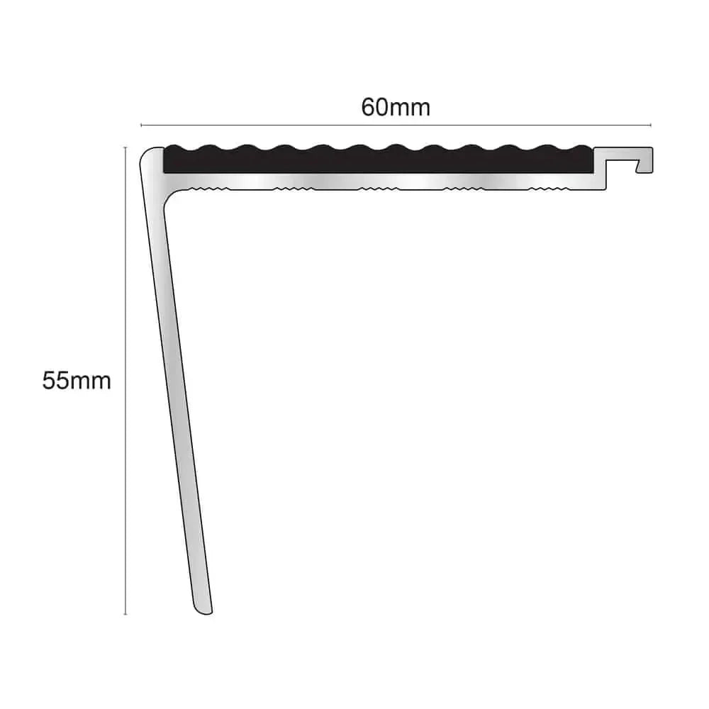 NHD24 – 60 x 55mm Tredsafe Non Slip Stair Nosing