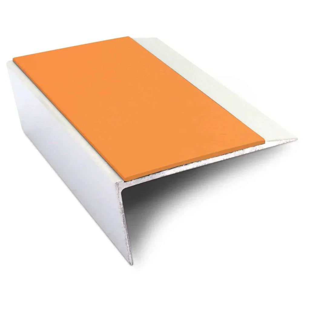 NSL16 66 x 32mm Aluminium Rakeback Stair Nosing with PVC Anti-Slip Insert