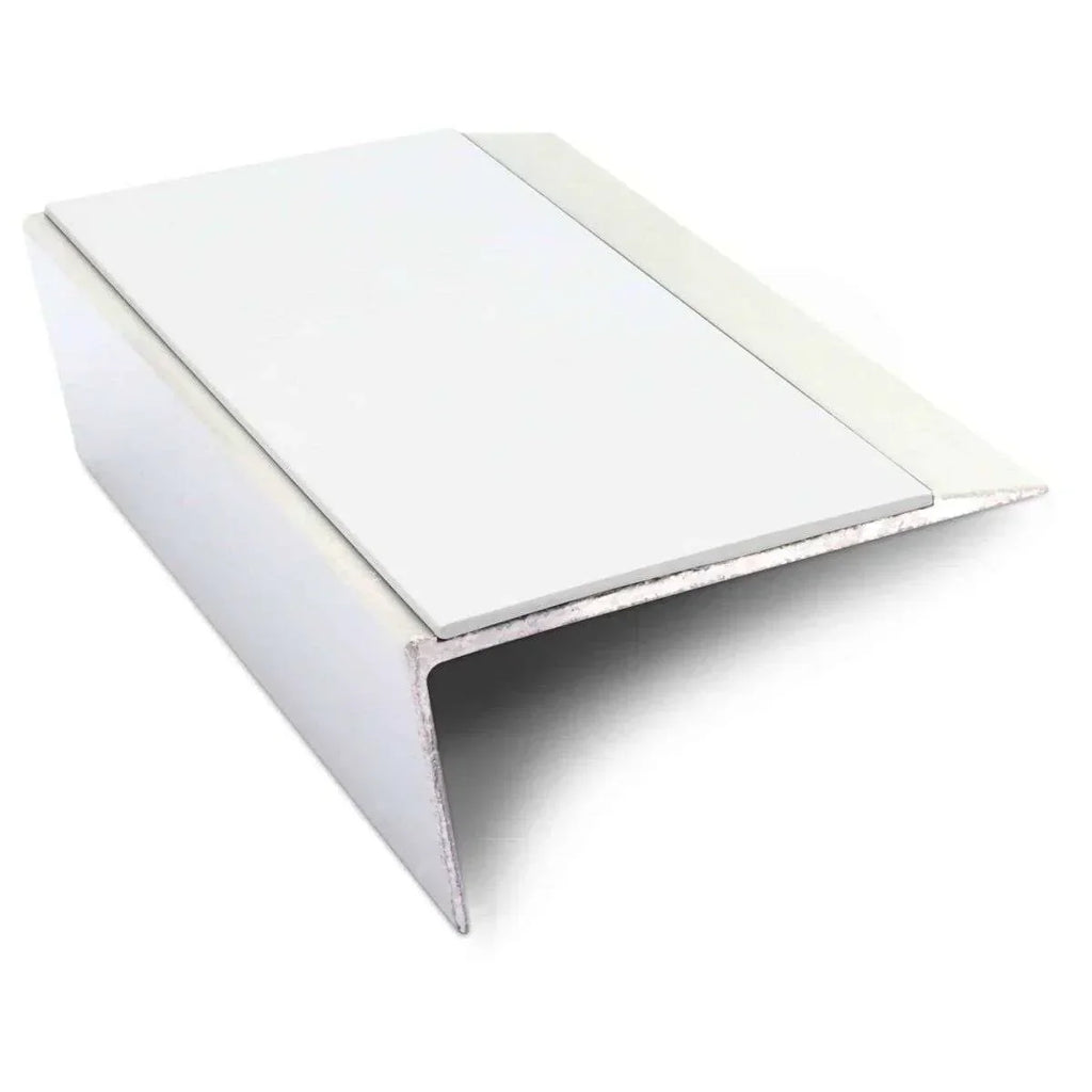 NSL16 66 x 32mm Aluminium Rakeback Stair Nosing with PVC Anti-Slip Insert