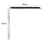 NSL19 Tredsafe 56 x 55mm DDA Compliant Aluminium Non Slip Stair Nosing Edge Trim With Pvc Insert