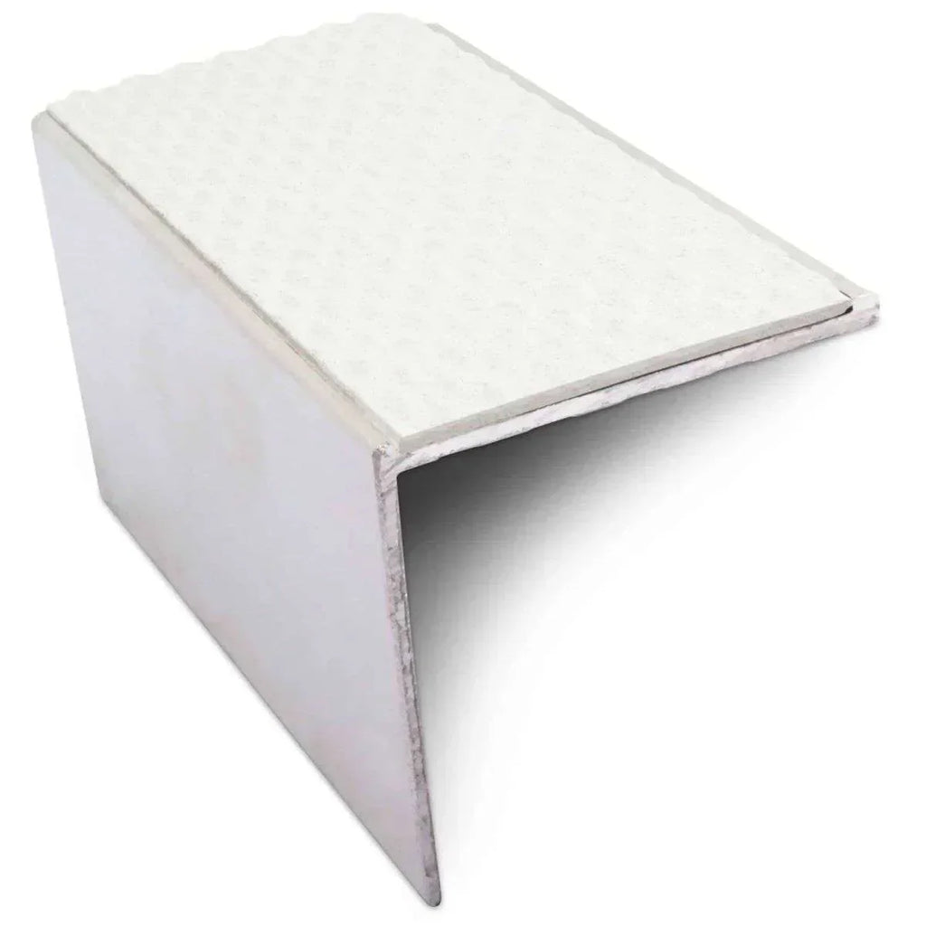 NSL19 Tredsafe 56 x 55mm DDA Compliant Aluminium Non Slip Stair Nosing Edge Trim With Pvc Insert