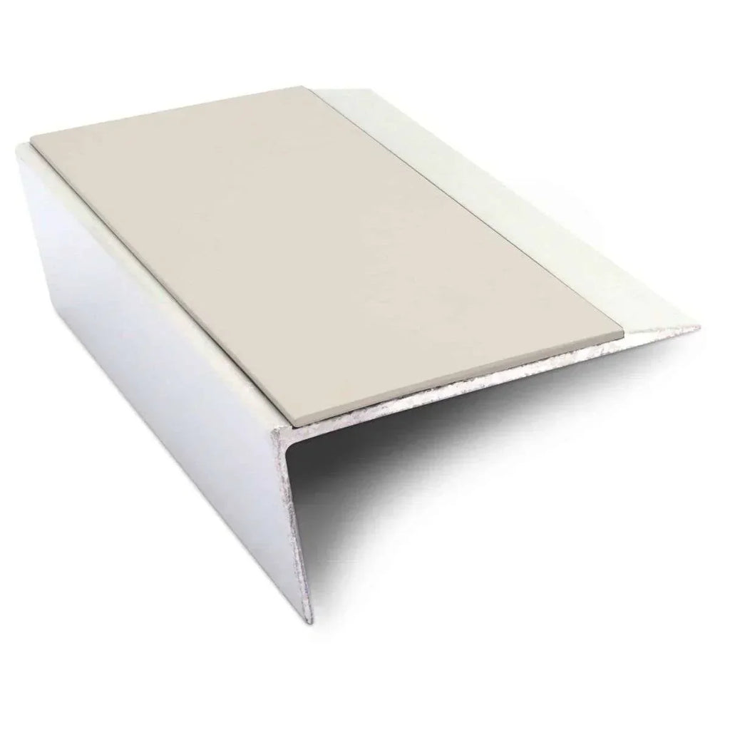 NSL16 66 x 32mm Aluminium Rakeback Stair Nosing with PVC Anti-Slip Insert