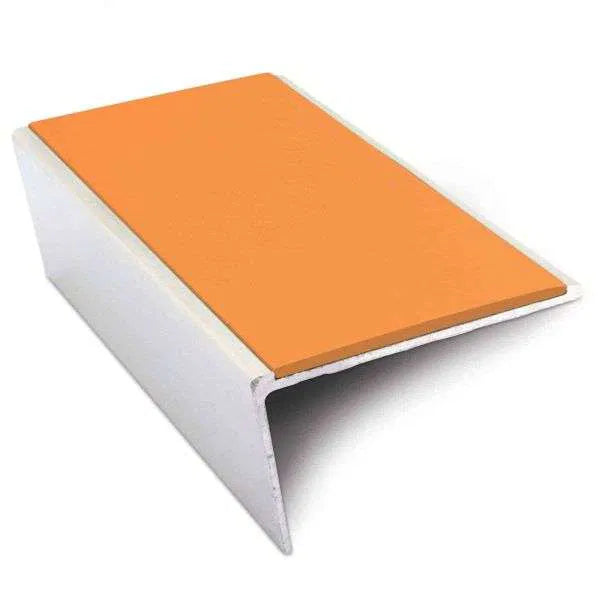 NSL02 57 x 32mm Aluminium Non Slip Stair Nosing Rakeback Edge Trim With Pvc Insert