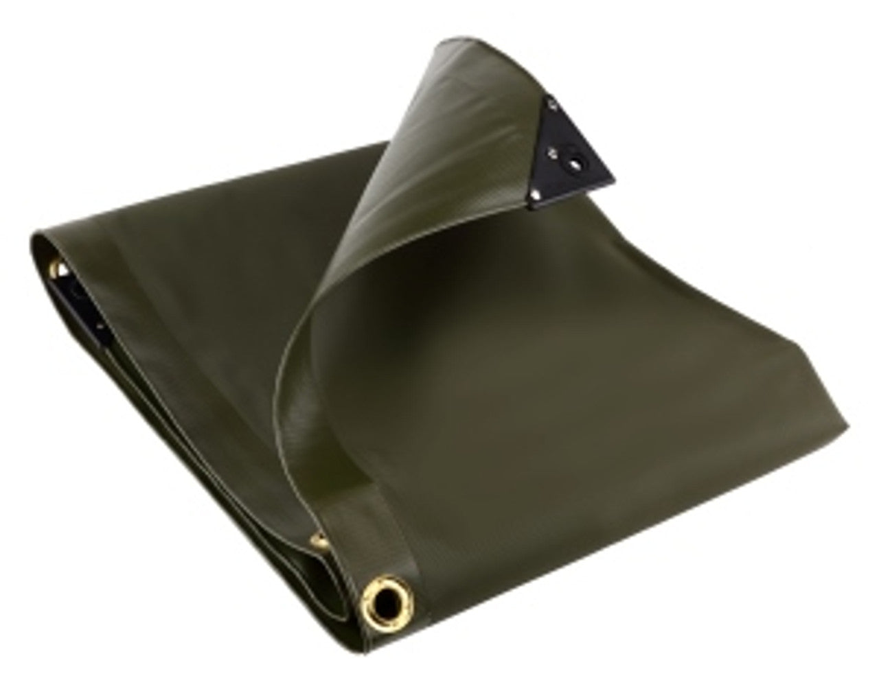 Waterproof Tarpaulin Sheet 560gsm PVC – Heavy Duty Ultra Tough Cover with 20mm Brass Eyelets for Industrial Use Green