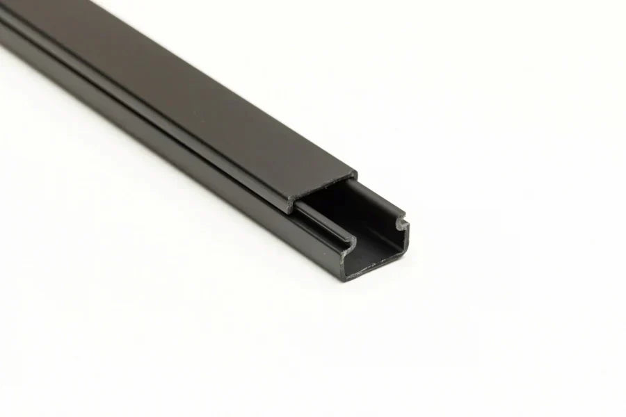 PVC Plastic Cover Mini Cable Trunking Srew Fix Wire Conduit Black