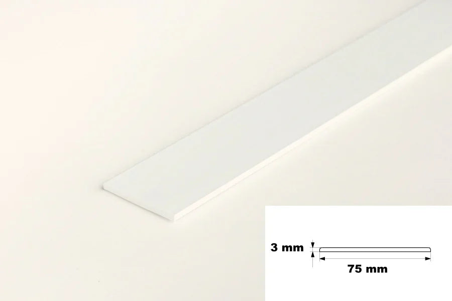PVC Plastic TW Black White Anthracite Flat Bar Strip