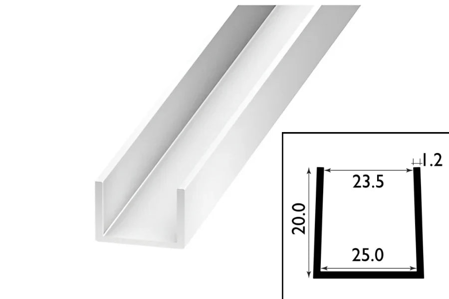 PVC U Channel Black & White Rigid Plastic TW Profile Edge Trim
