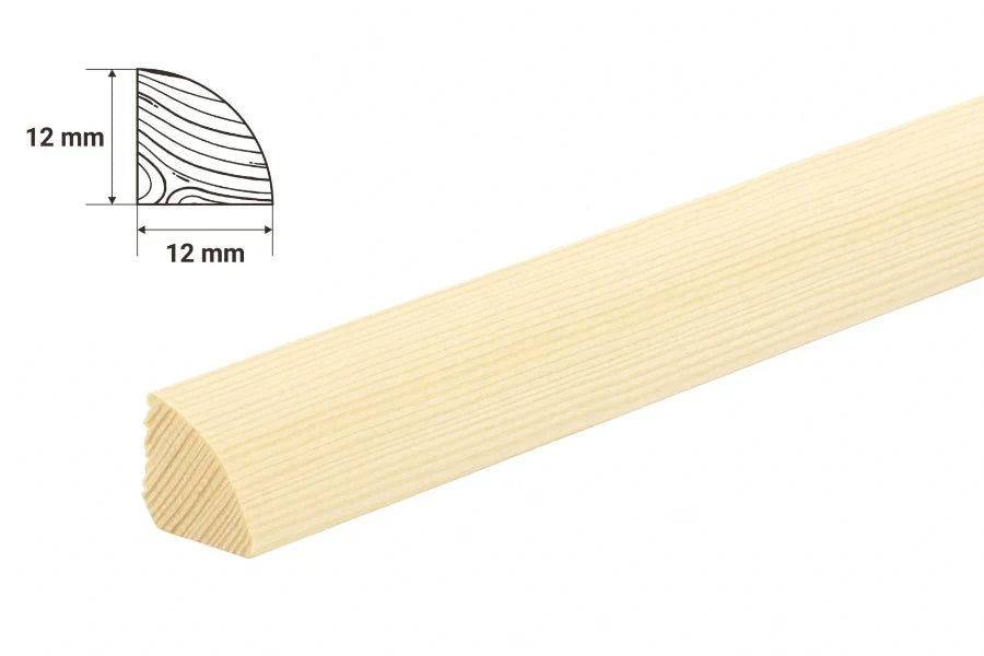 Pine Wood Natural Moulding Quadrant Trim Decorative Flooring Edge Beading Strip
