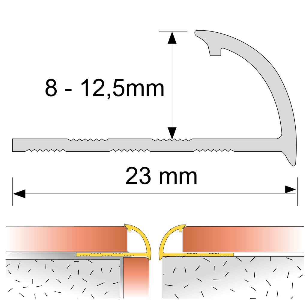 PVC Round Edge Quadrant Tile Trim – 8mm, 10mm, 12.5mm