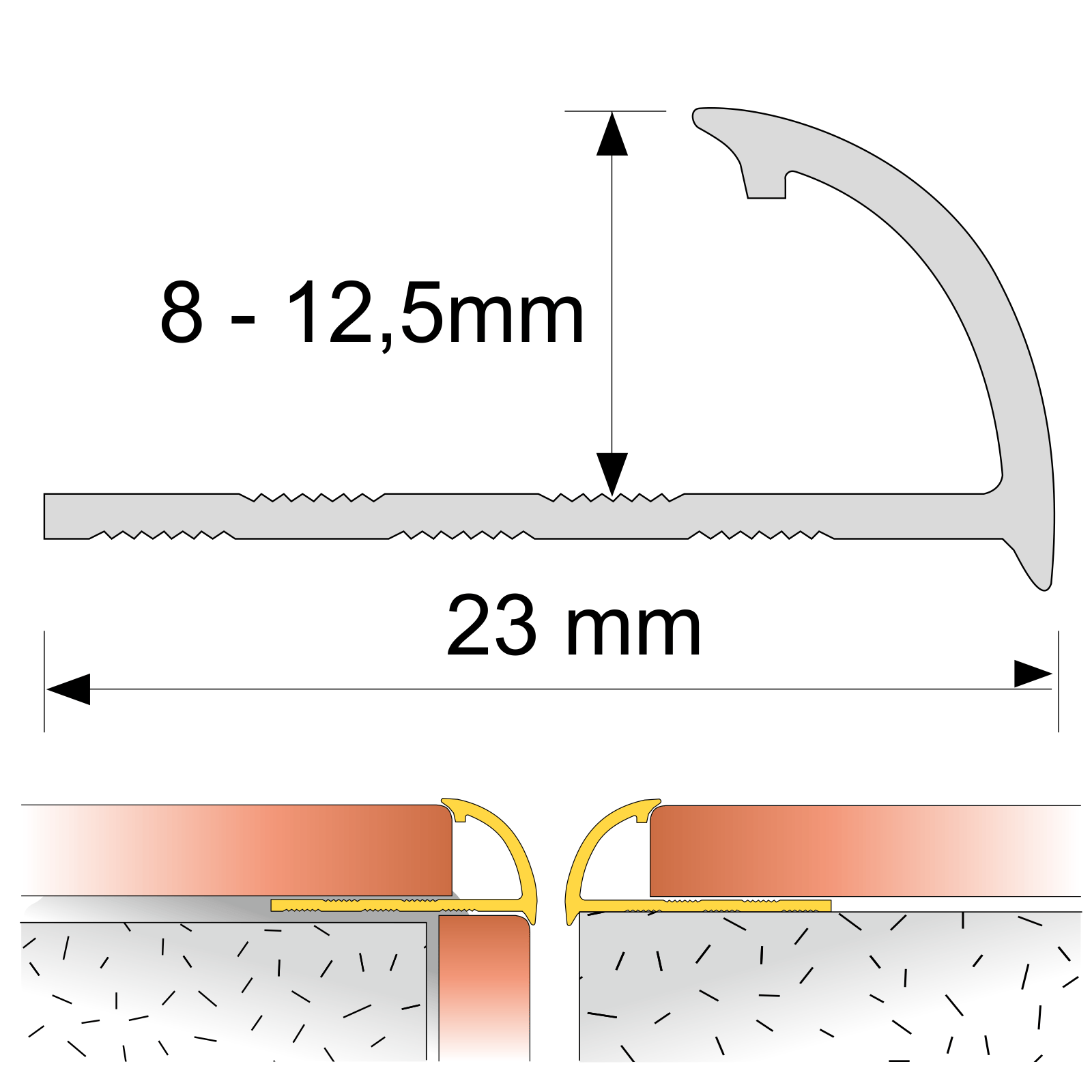 PVC Round Edge Quadrant Tile Trim – 8mm, 10mm, 12.5mm