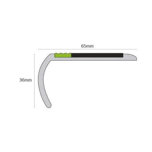 ASB 65x36mm PVC Non-Slip Stair Nosing with Glow Insert