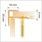 16x25mm Push-In Wood Effect PVC Stair Nosing – UPVC Edge Trim for Laminate & Wood Floors